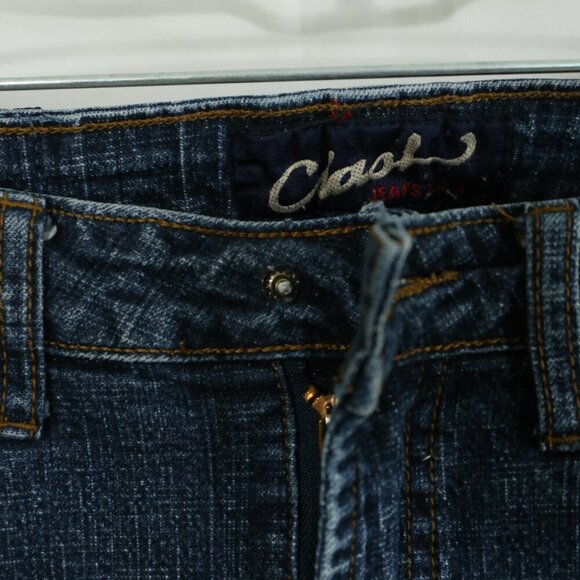 Y2K Clash Jeans USA Kids 12 Butterfly Embroidered Flare Jeans 26x26 Red Stripe - Picture 11 of 12